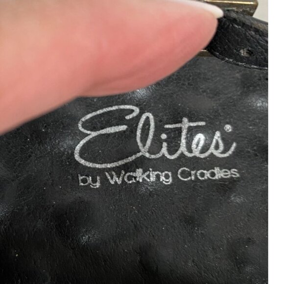 Walking Cradle NWOB Elites Black Patent Open Toe Slingback Sandal Size 10 1/2/W - Picture 3 of 9